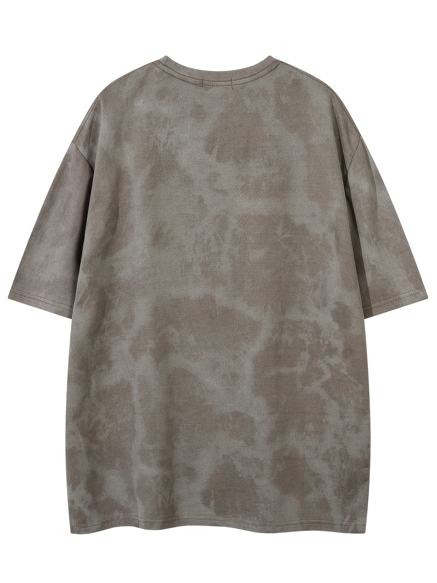 Men's Vintage Tie-Dye T-Shirt - Letter Embroidery Crew Neck