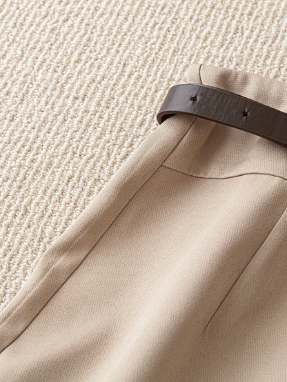 Women's Fashion Solid Color Shorts - Faux Pocket with Belt