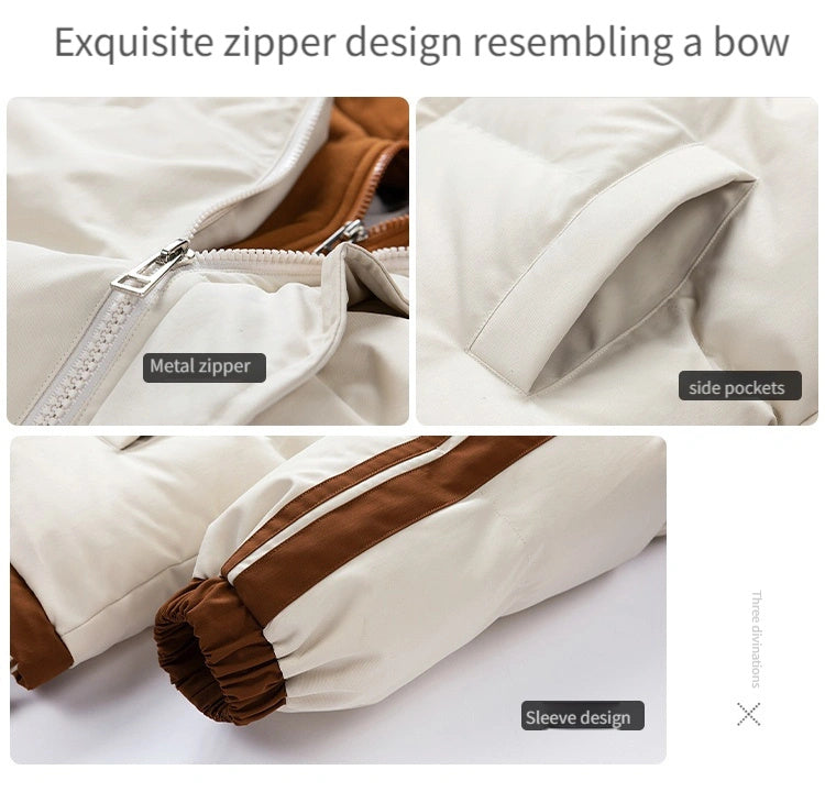 Plus Size Women's Skiing Coat - Warm Thick Hooded Two-Piece