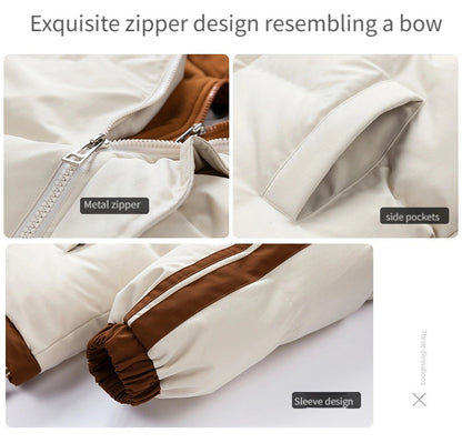 Plus Size Women's Skiing Coat - Warm Thick Hooded Two-Piece