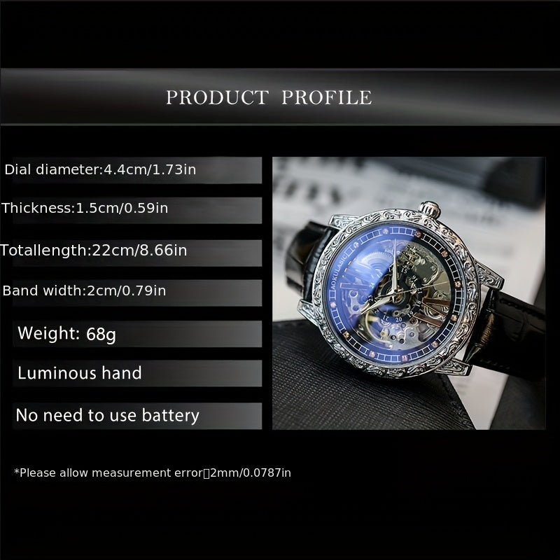 AOKULASIC Men's Luxury Tourbillon Skeleton Automatic Watch