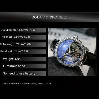 AOKULASIC Men's Luxury Tourbillon Skeleton Automatic Watch