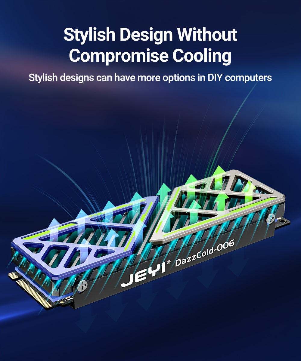 JEYI M.2 SSD Heatsink - Magnesium Aluminum Alloy Cooler 2280 NVME