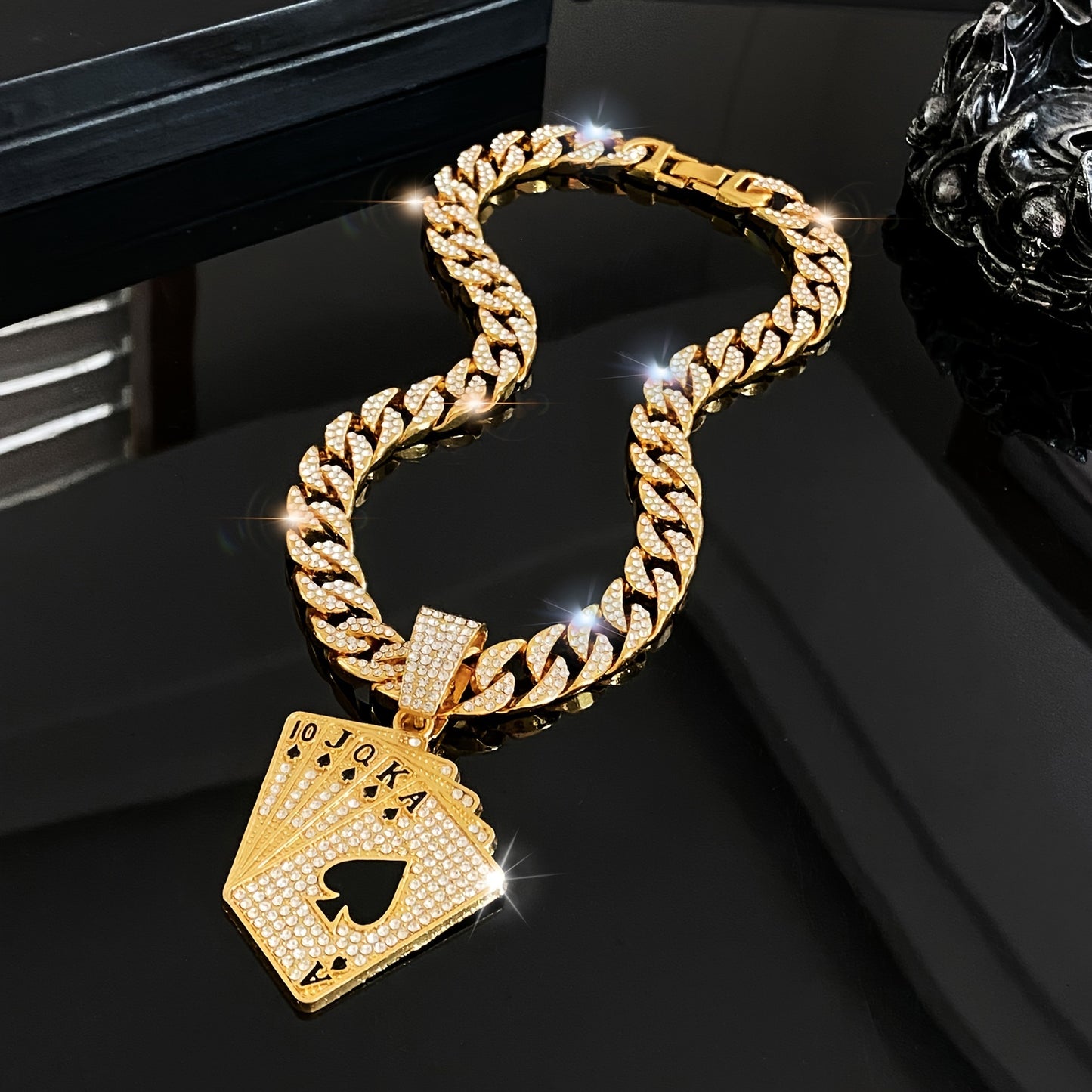 Poker Pendant + Cuban Chain
