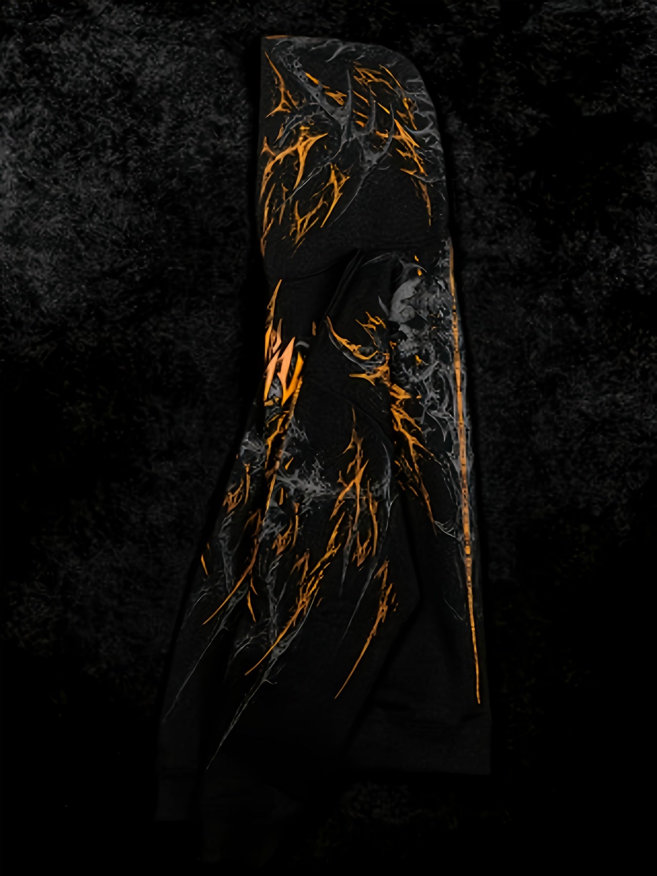 Men's Gothic Hoodie - Loose Fit Full-Zip with Pockets