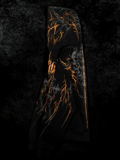 Men's Gothic Hoodie - Loose Fit Full-Zip with Pockets