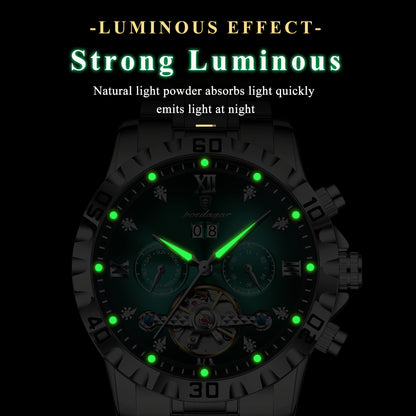 POEDAGAR Men's Luxury Business Watch - Automatic Waterproof