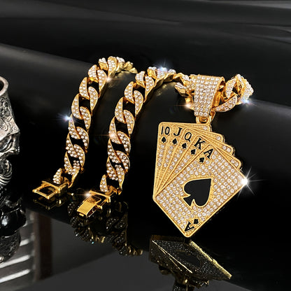 Poker Pendant + Cuban Chain