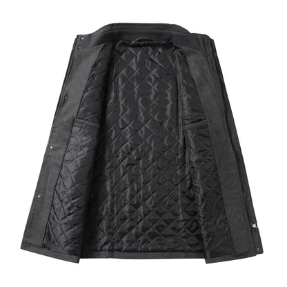 Men's Autumn/Winter Tweed Coat - Business Double-Breasted Wool