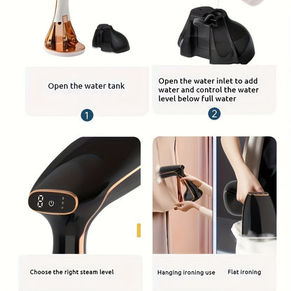 2025 Handheld Garment Steamer - LED Display 9-Second Heating