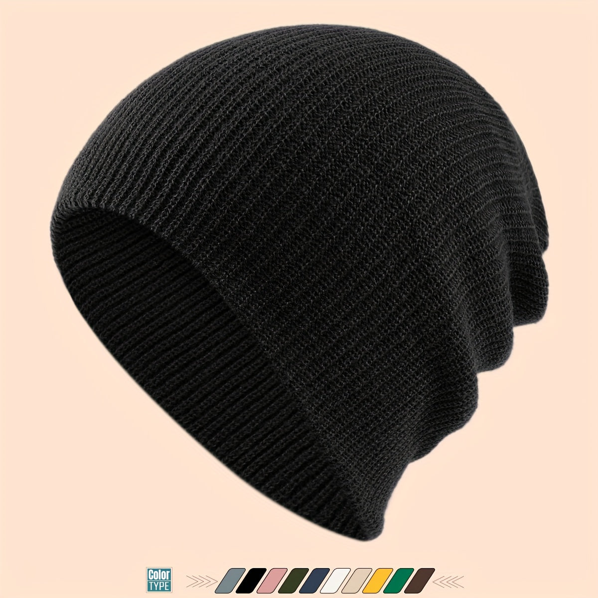 Gothic Beanie Hat - White Bone Spikes