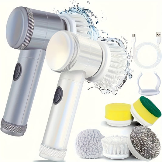 Electric Rotating Cleaning Brush – Cordless with 5 Replaceable Heads