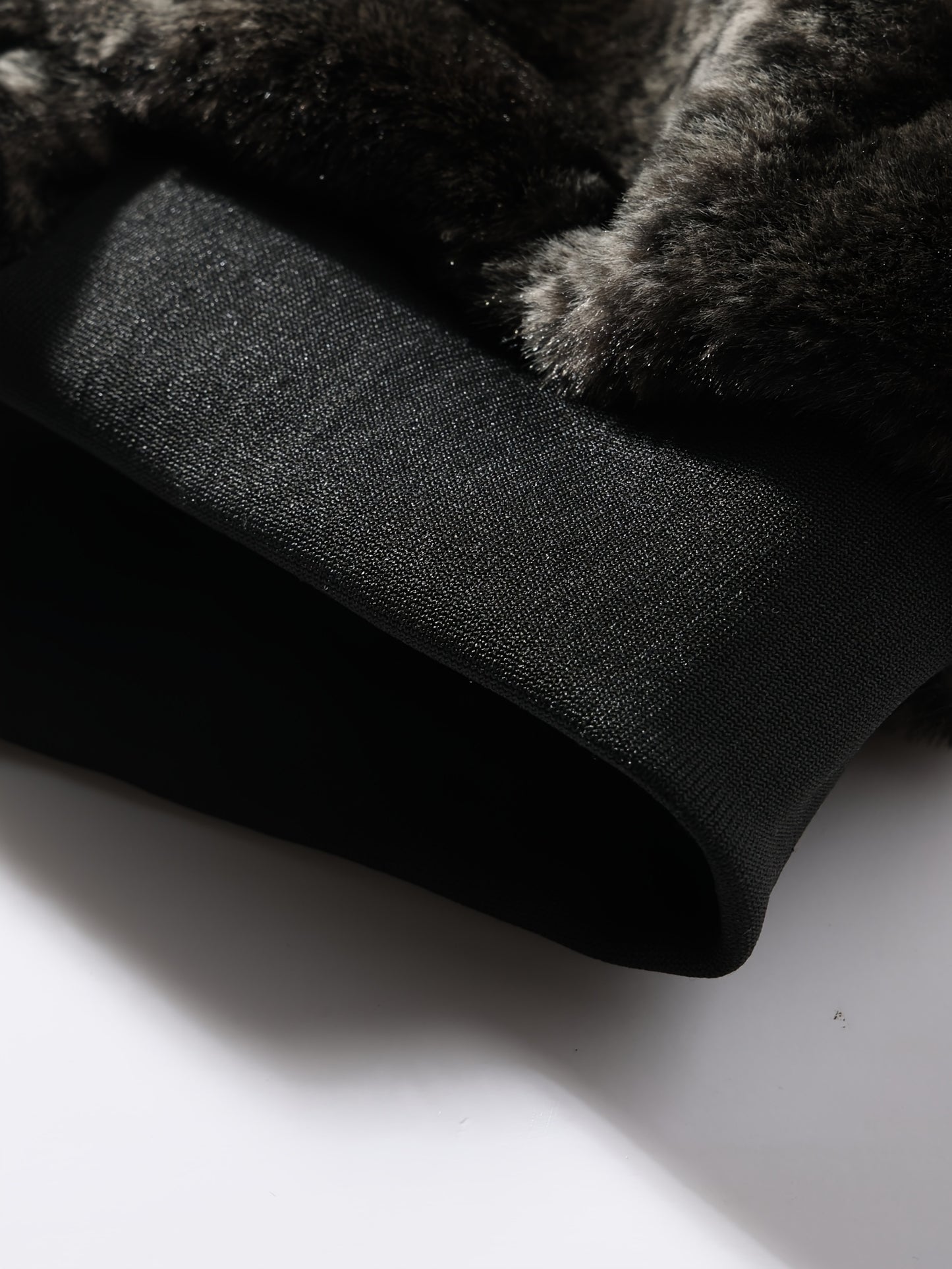 Men's Vintage Plush Jacket - Geometric Pattern with Faux Fur