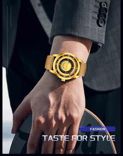 FOXBOX Men’s Fashion Watch – Unique Dial, Leather Strap, Quartz & Waterproof