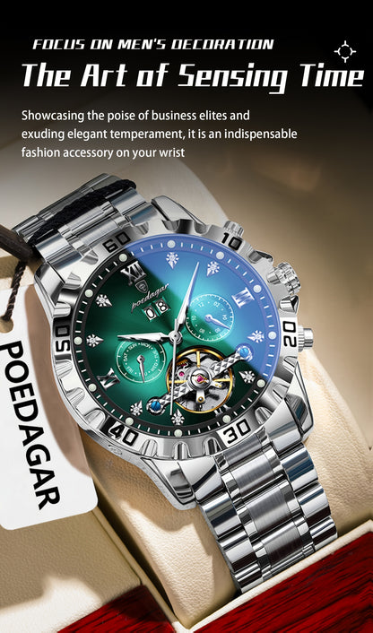 POEDAGAR Men's Luxury Business Watch - Automatic Waterproof