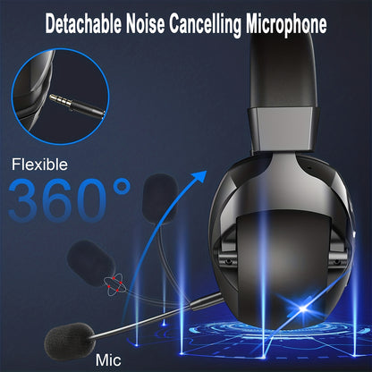 Wireless Gaming Headset - 3 Modes with 48Hr Battery & Surround Sound