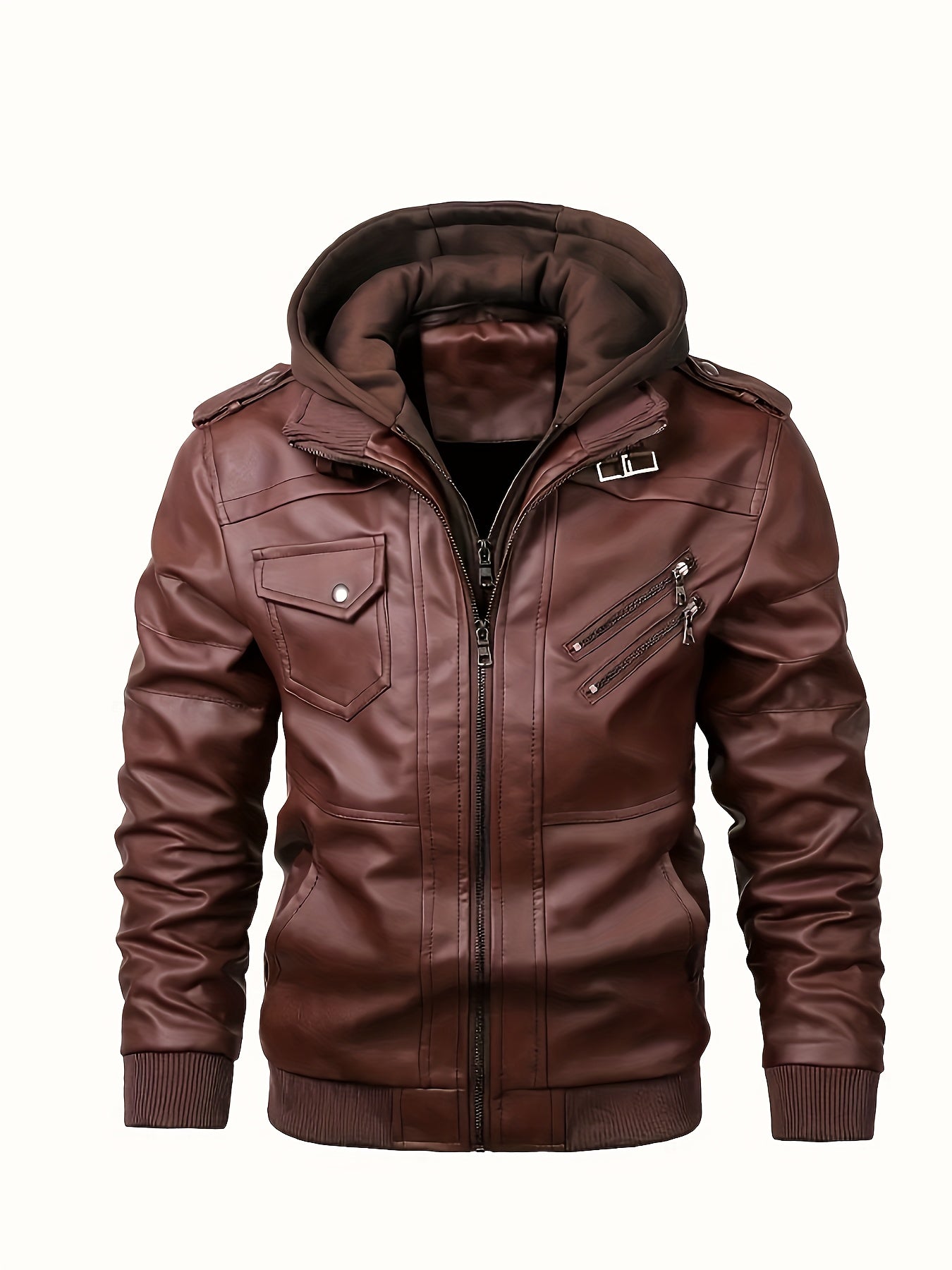 Men's Hooded Jacket - Full-Zip Zippered Pockets Lightweight