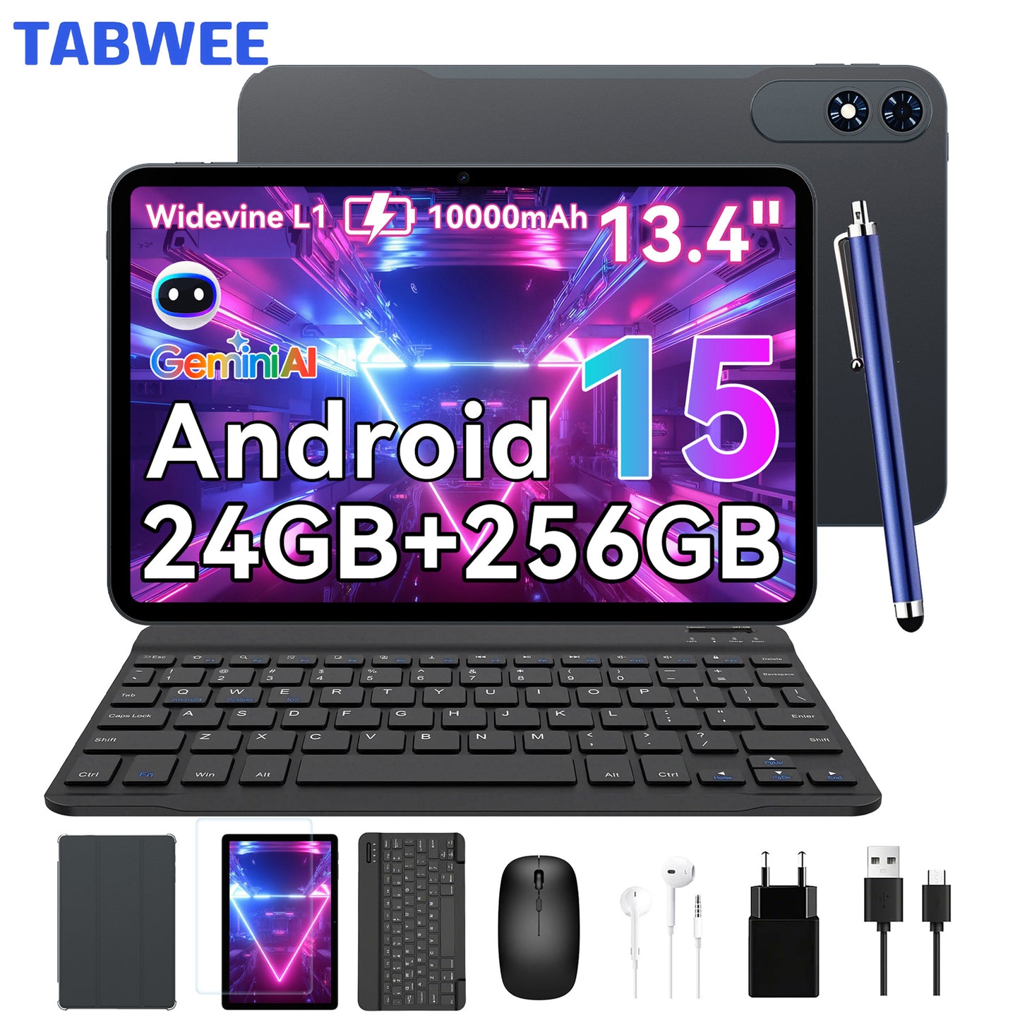 TABWEE T60 Pro Tablet 13.4" Android 15 - 24GB RAM 256GB Gaming