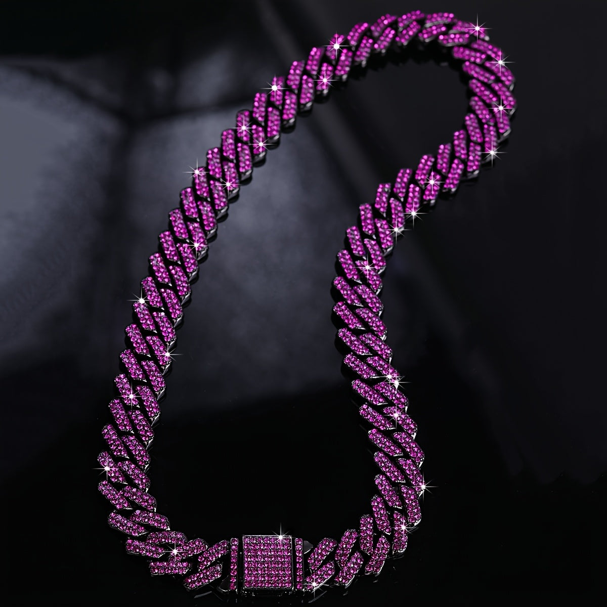 Iced Out Rhinestone Cuban Chain - Men's Hip Hop Necklace/Bracelet