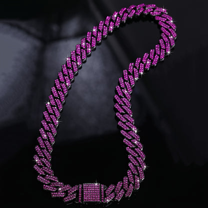 Iced Out Rhinestone Cuban Chain - Men's Hip Hop Necklace/Bracelet