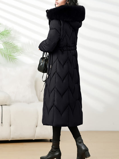 Damenmantel in Übergröße, knielang, neue Wintermode, schmal geschnitten, mit Kapuze und dickem Futter, Winterjacke für Damen in Übergröße, leichte Wintermäntel für Damen mit Taschen, Jacke für Damen in Übergröße