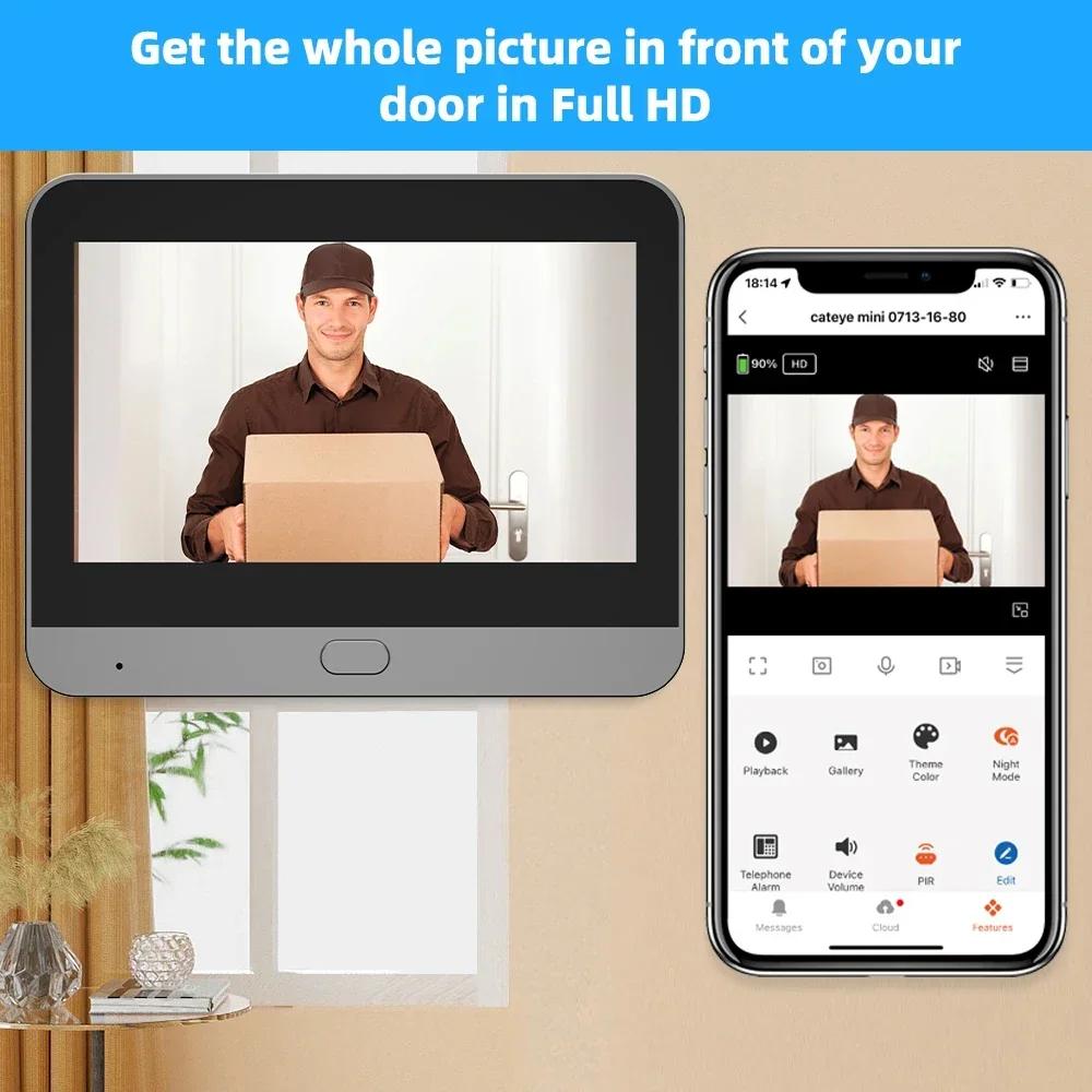 Devoccvo Tuya Smart 3MP Door Peephole Camera - WiFi Visual Screen