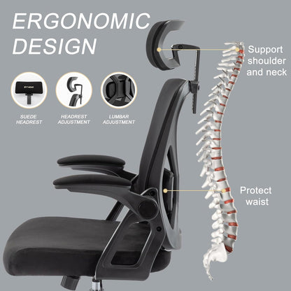 Symino Ergonomic Office Chair - Adjustable Headrest & Lumbar Support