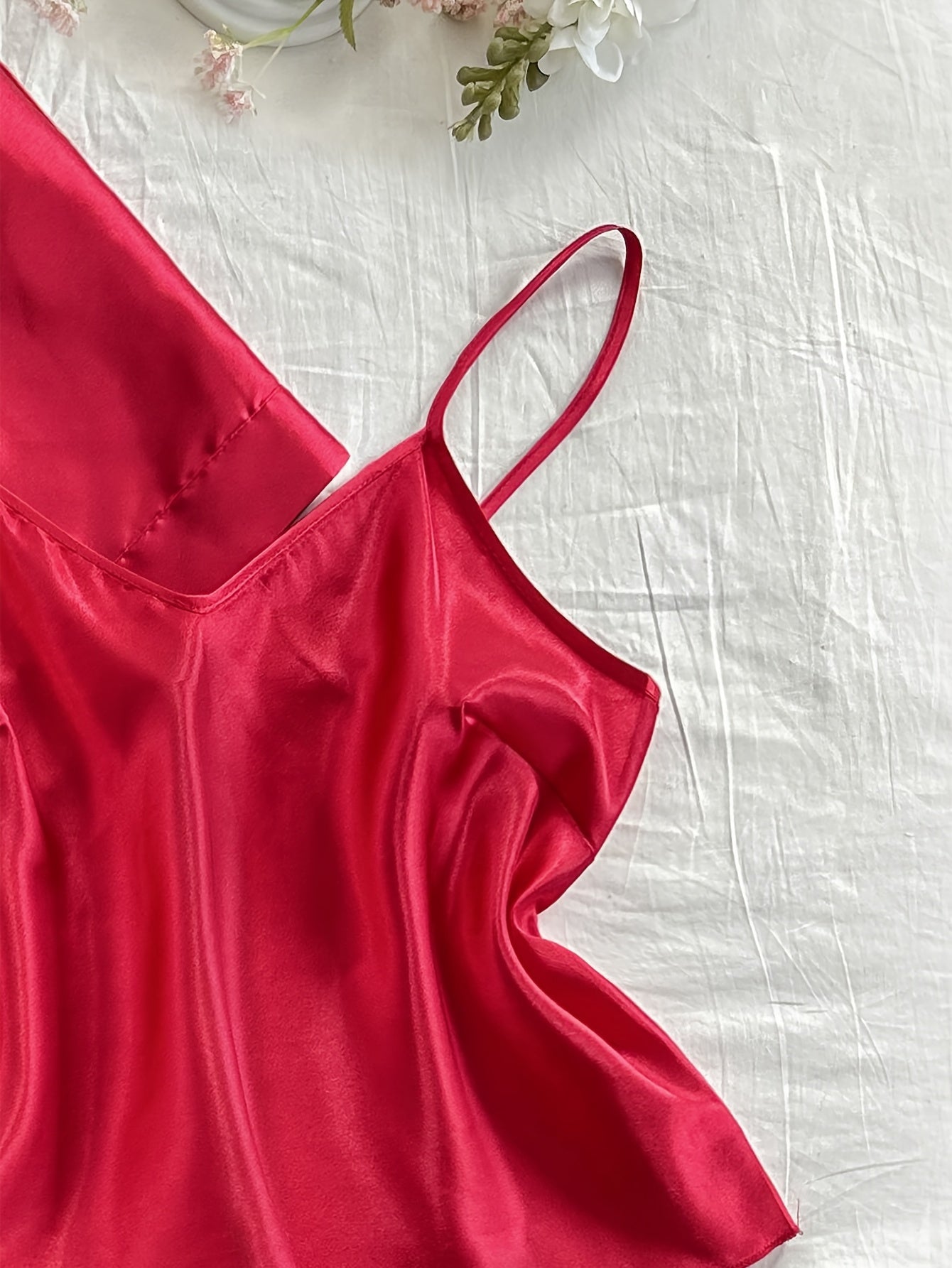 Women's All-Season V-Neck Pajama Set - Tie Waist Drawstring