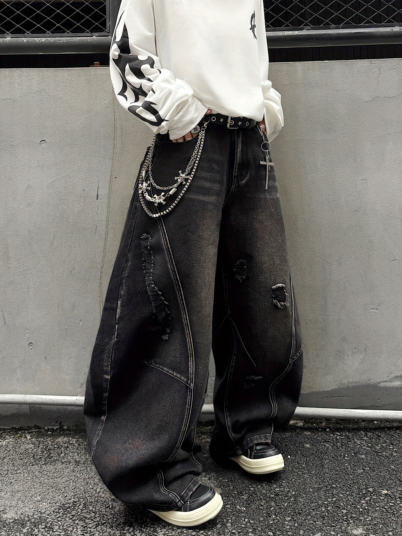 Men's Loose-Fit Y2K High-Street Jeans - Urban Streetwear