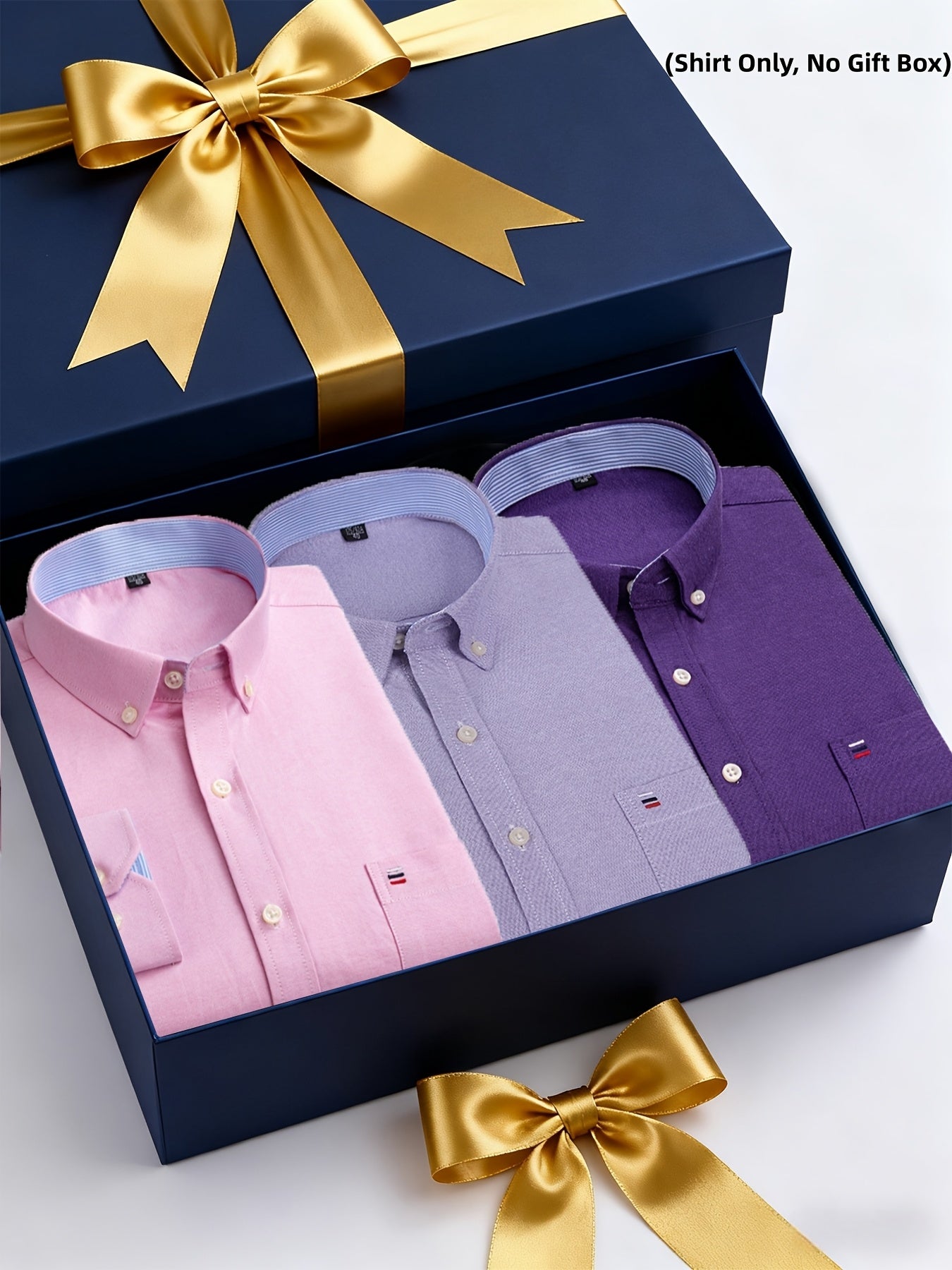 Men's 3-Pack Long Sleeve Oxford Shirts - Embroidered Chest Pockets