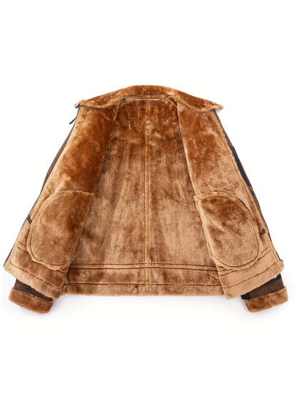 Men's Autumn-Winter Thickened Fleece-Lined Bomber Jacket