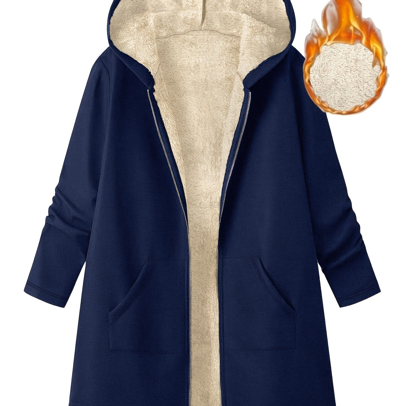 Plus Size Women's Winter Hooded Jacket - Ultra-Warm Plush Coat