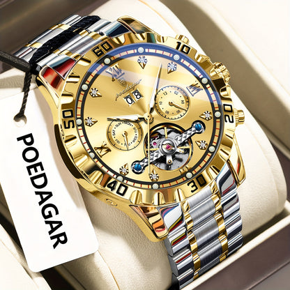 POEDAGAR Men's Luxury Business Watch - Automatic Waterproof