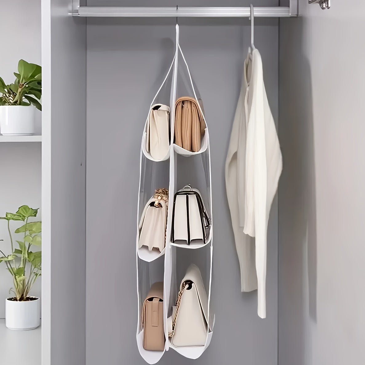 Multi Layer Hanging Bag Organizer - Space Saving Wardrobe