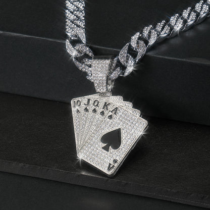 Poker Pendant + Cuban Chain