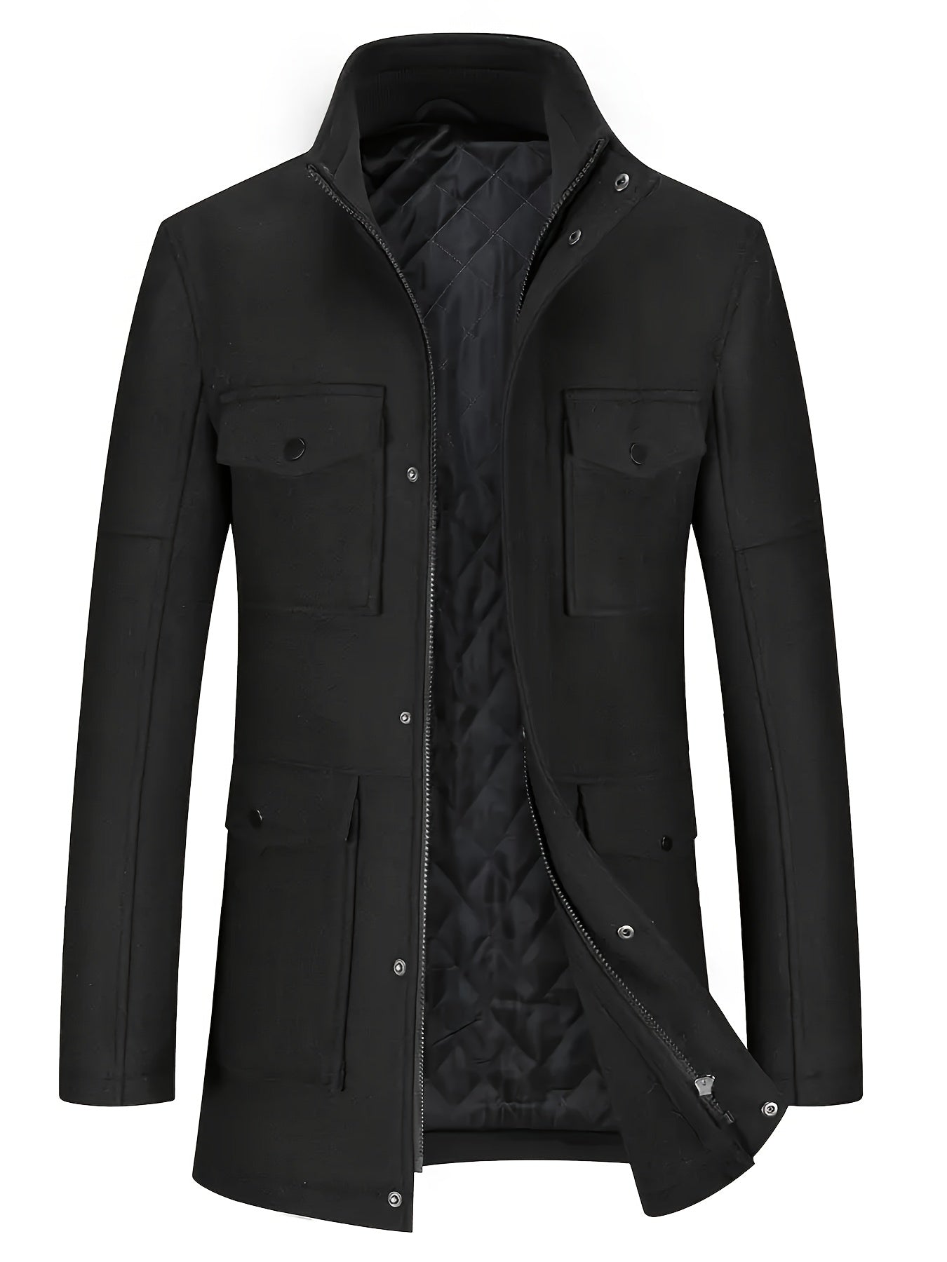 Men's Autumn/Winter Tweed Coat - Business Double-Breasted Wool