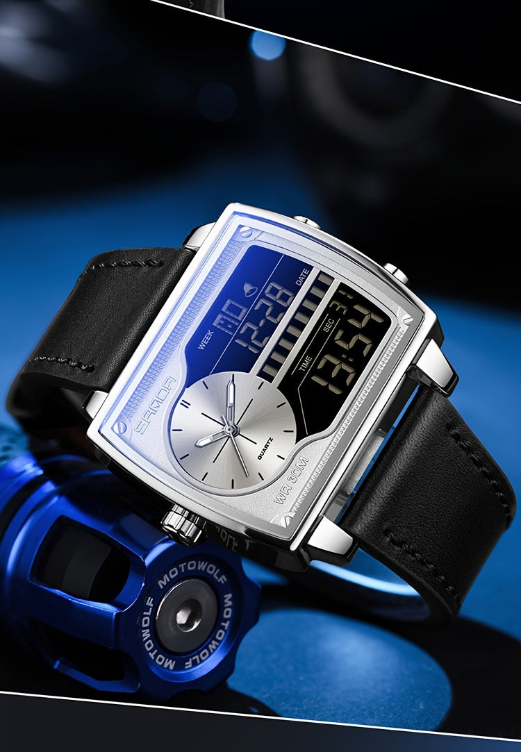 OFNS Men's Digital Watch - Multifunctional Electronic Timing Square