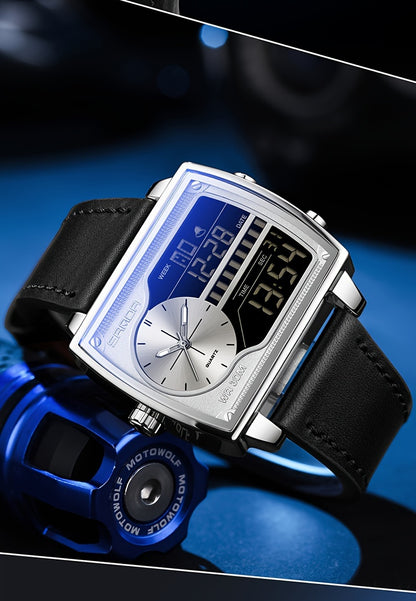 OFNS Men's Digital Watch - Multifunctional Electronic Timing Square