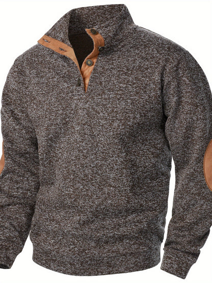 Men's Stand-Collar Casual Sweatshirt - Autumn Winter Long Sleeve