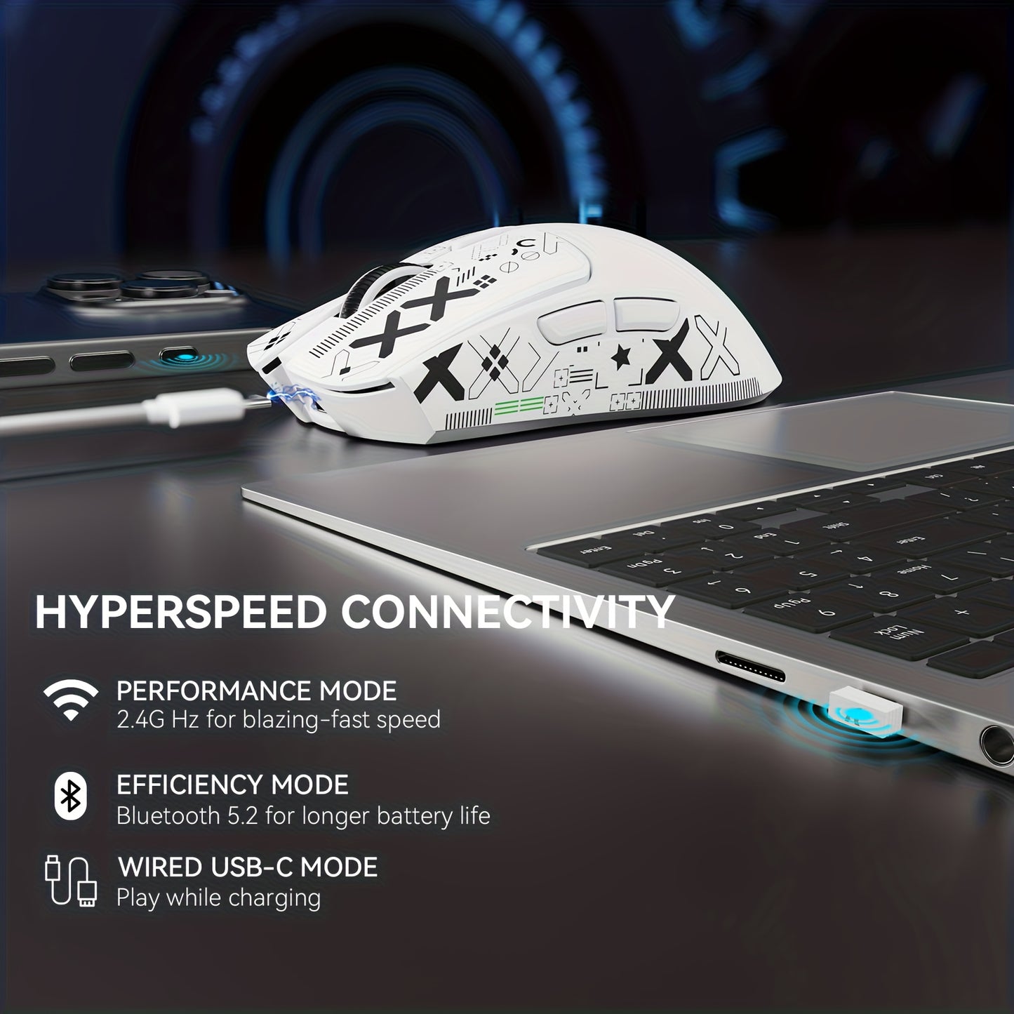 ATTACK SHARK X11 Gaming Mouse - Magnetic Charging Dock Multi-Platform