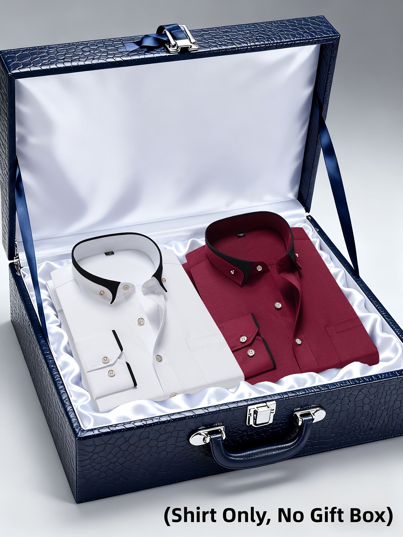 Men's Casual Business Shirt 1+1pc - Lapel Chest Pocket