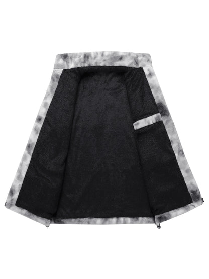 Men's Embroidered Jacket - Funnel Collar Zip-Up