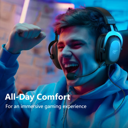 HAVIT Headset - Protein Leather Earmuffs with Detachable Mic