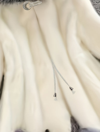 Plus Size Women's Faux Fur-Lined Hooded Coat