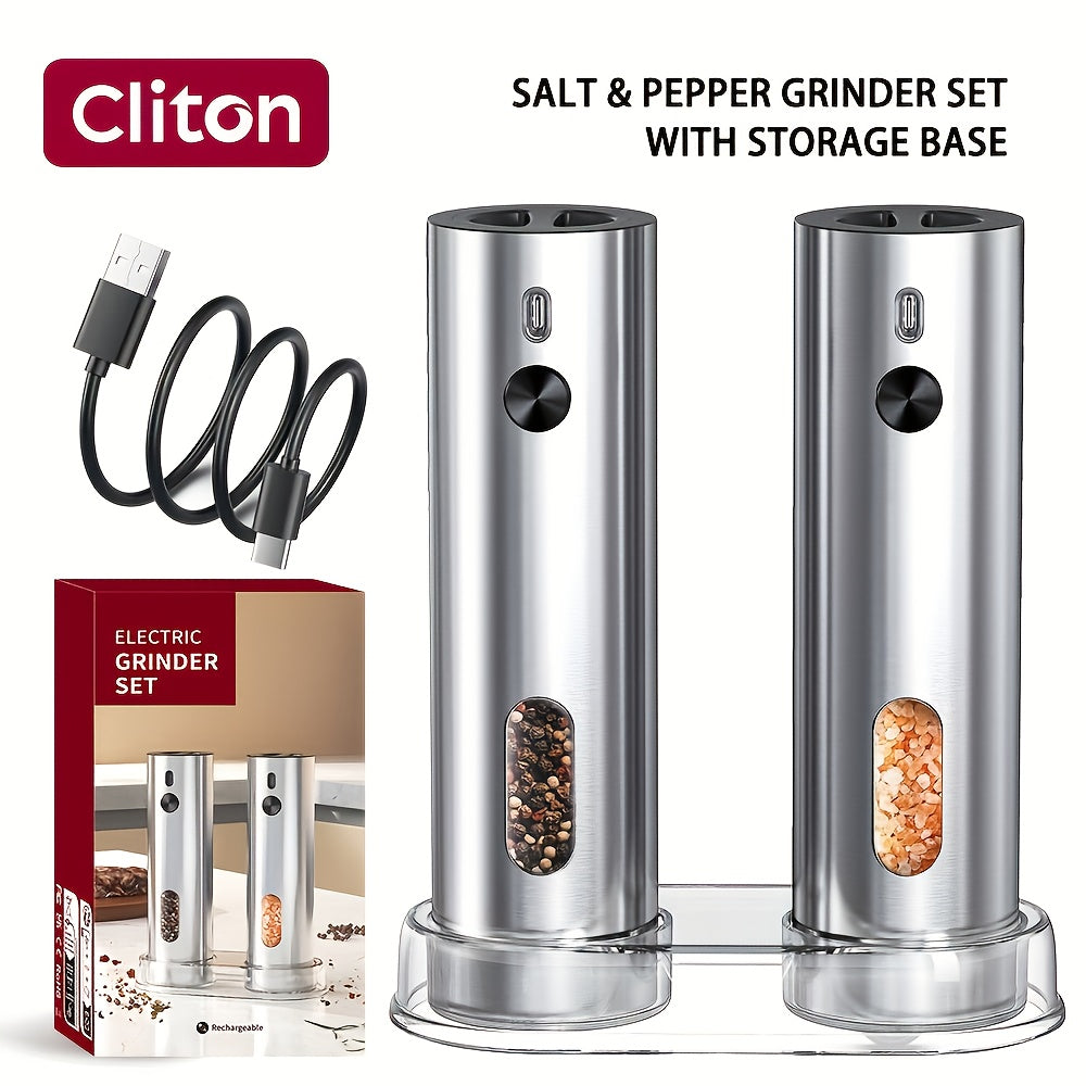 Electric Salt & Pepper Grinder - Rechargeable USB LED