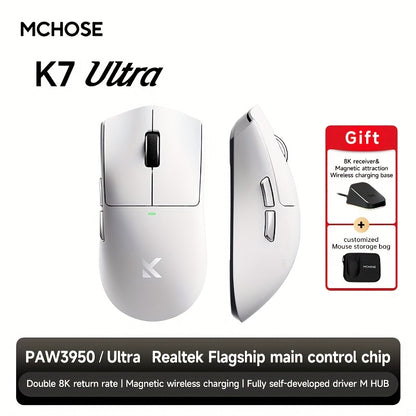 MCHOSE K7 Ultra Wireless Gaming Mouse - 8K 42000 DPI Magnetic Dock