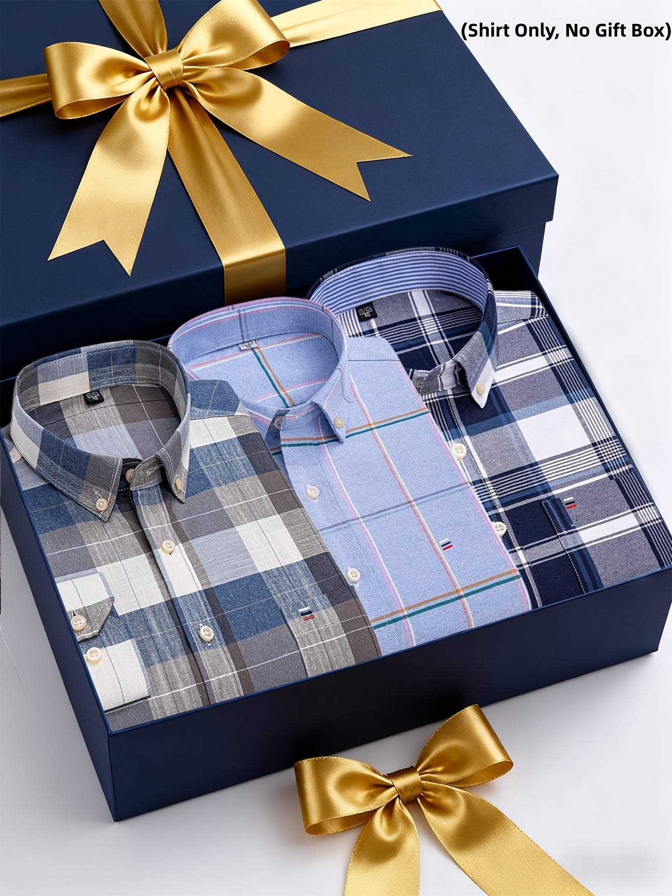 Men's 3-Pack Long Sleeve Oxford Shirts - Embroidered Chest Pockets