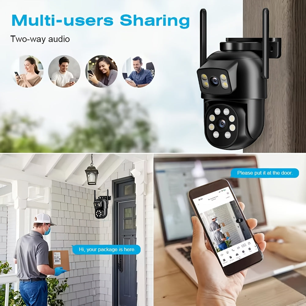 ZHXINSD Wireless Smart Security Camera - PTZ 355° AI 1920p Dual Lens