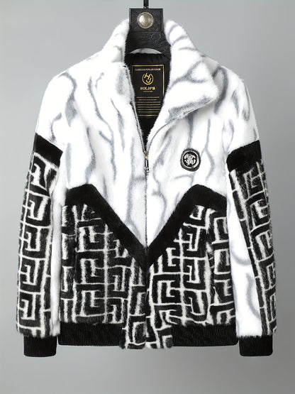 NOIR COUTURE “VANTAGE” Monogram Fleece Jacket