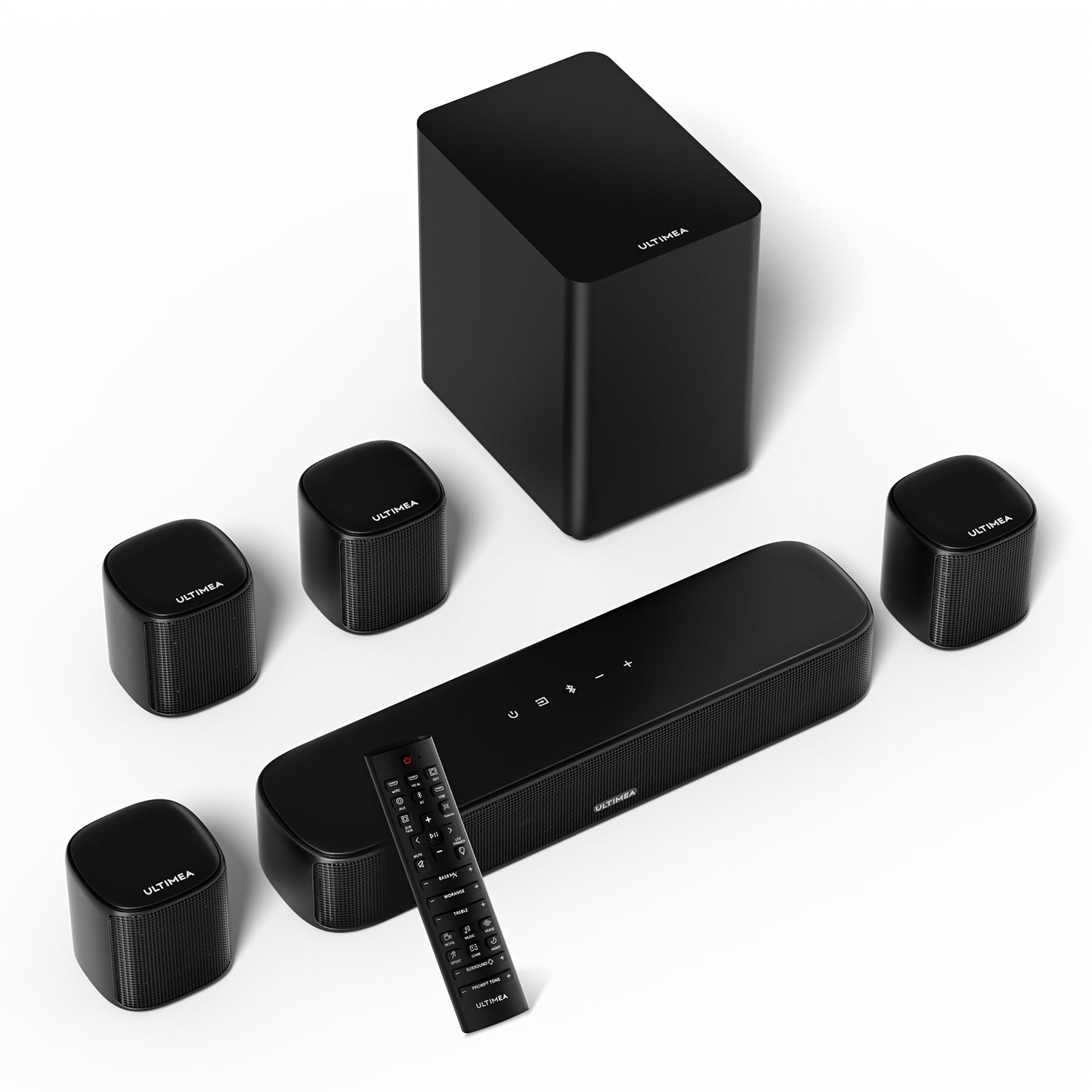 ULTIMEA 7.1ch Surround Sound Bar - 330W 4 Speakers TV System